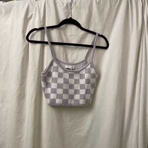 Areopostale Purple Checkered Halter Top